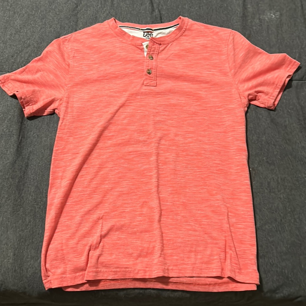 M Lee’s Salmon 3 button T shirt